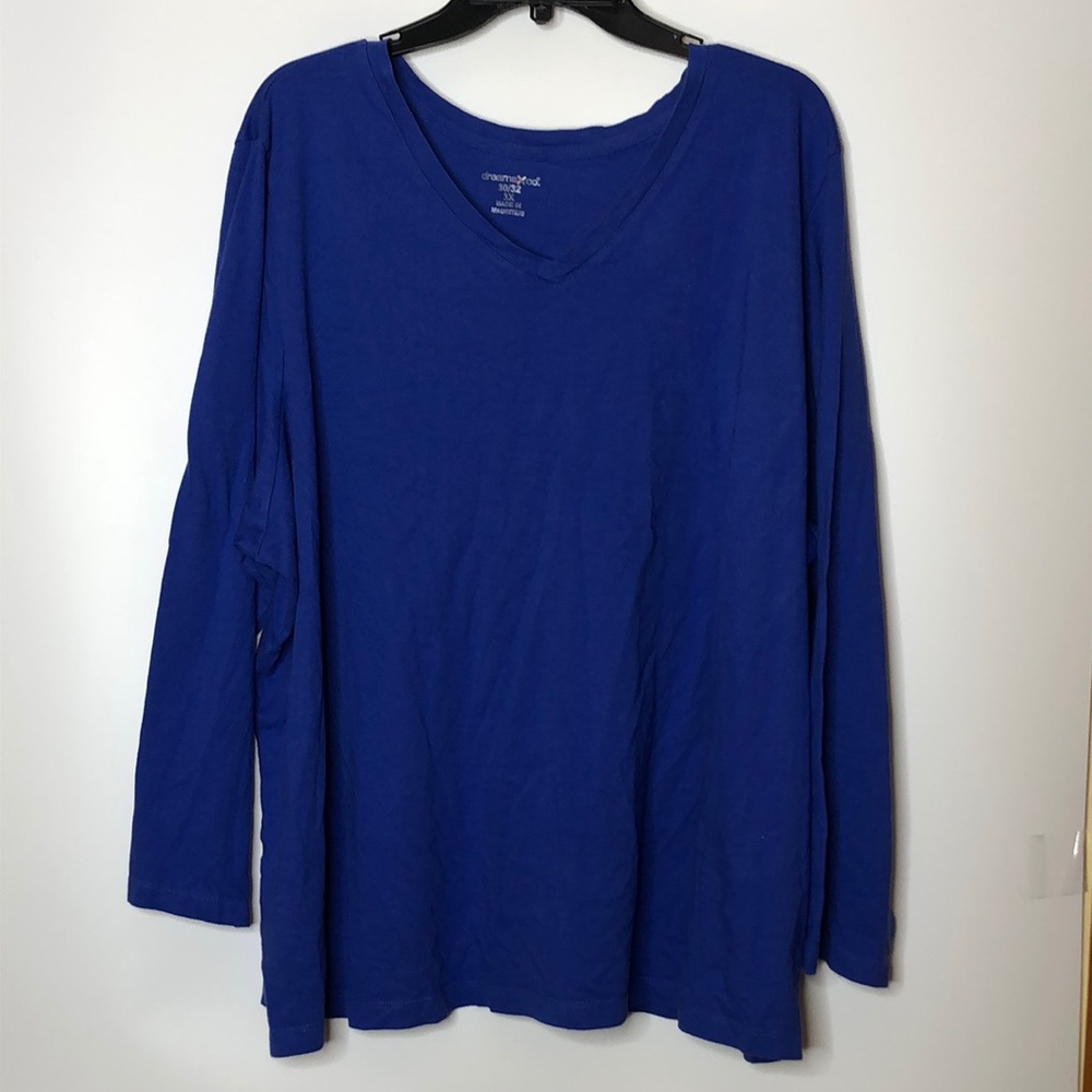 Dreams Co Blue Long Sleeve Top 3X (30/32) PLUS SIZE